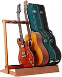 Nefelibata Multiple Guitar Stand 5 Holders Wooden Guitar Stands Floor Rack for Guitars and Case,Electric,Acoustic Guitar, Bass, Cello-German Ash wood