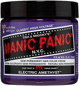 MANIC PANIC Electric Amethyst Hair Dye – Classic High Voltage - Semi-Permanent Hair Color - Medium Violet Purple With Blue Undertones - Vegan, PPD & Ammonia-Free - For Coloring Hair on Women & Men