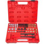 Thread Chaser Set 42Pcs, Thread Repair Kit Includes 21 Rethreading Dies, 19 Rethreading Taps & 2 SAE Thread Files, Thread Restorer Kit with UNF, UNC and Metric Size