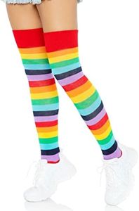 Leg Avenue womens Rainbow Pride Festival Thigh Highs Casual Sock, Multi, One Size US