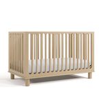 Storkcraft Sicily Convertible Crib with Toddler Guardrail (Driftwood) – GREENGUARD Gold Certified, Toddler Bed Conversion Kit Included, 100% Solid Wood, Fits Standard Crib Mattress