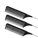 3Pcs Highlighting Combs Set Different Sizes Weaving Hair Combs Professional Rat Tail Combs Teasing Combs for Women Men Hair Styling Hair Salon