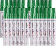 Overseas Paint Pens Paint Markers Bulk - 24 Pack Green Permanent Oil Based Markers Set, Quick Dry, Waterproof, Medium Tip Marker Pens for Metal, Rock, Ceramic, Wood, Plastic, Canvas, Glass, Rubber