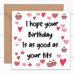 Funny Rude Birthday Card | For Girlfriend Wife Partner | Gay Lesbian LGBT Card | Witty Humour Laughter Banter Gifts | Offensive Joke Presents | 18th 20th 21st 30th 40th 50th | 15cm