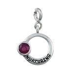 FOURSEVEN Jewellery 925 Sterling Silver Nurturing Cancer Zodiac Charm Pendant, Fits in Bracelets, Chains and Necklace with Ruby for Men and Women