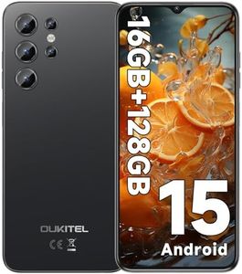 OUKITEL C1 Smartphone Pas Cher Android 15, 16(4+12)Go +128Go(TF 1TB) Telephone Portable Pas Cher, 6.52" HD+ Écran, 5150mAh Telephone, 13MP+5MP Téléphone Gaming, Triple 4G SIM/GPS/Fingerprint/OTG/3.5mm