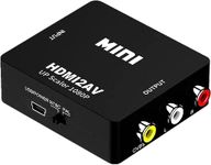 HDMI to RCA, AV to HDMI Converter, Pkouocry 1080P Mini HDMI to AV Composite Video Audio Converter Adapter Supports PAL/NTSC for TV/PC/ PS3/ STB/Xbox VHS/VCR/Blue-Ray DVD Players