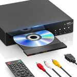 DVD Players for Smart TV,1080P DVD Player for All Region Free,Portable DVD Player with USB Input and HDMI/RCA Output,CD Player for Home Stereo System,HD DVD Player with Remote Control Support PAL/NTSC