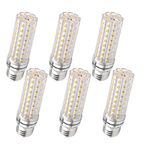 12W E27 LED Corn Screw Bulbs, 220-240V, Not Dimmable, 1200LM Cool White 6000K, 100W Incandescent Bulbs Equivalent, E27 Corn LED Bulb for Table Lamp, Floor Lamp, Ceiling Lamps, Pack of 6