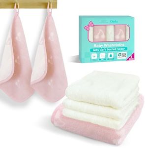 VOOVA & MOVAS Cherry & Ivory 6 Pack 100% Cotton Washcloths – 12"x12" – Ultra-Soft & Highly Absorbent – Newborn Towels Set, Baby Essentials