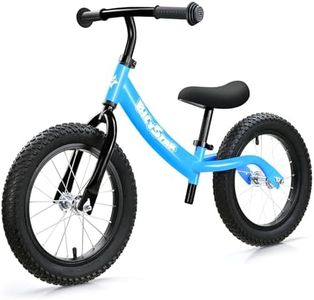 bicystar 14 Inch Balance Bike for Kids 3-7 Year Old, Kids Bike with No Pedals, Air Rubber Tires, Adjustable Height, Foot Rest, Pedalless Kids Bicycle Boys, Girls (Blue)