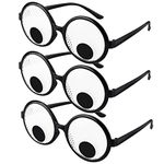 DASHUAIGE 3 Pieces Funny Glasses with Wiggle Eyes, Shake-Eye Party Glasses for Photo Props, Costume Accessories, Cosplay and Adult Children's Party