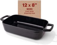 Alva Nori Cast Iron Dutch Oven Dish Roaster Casserole Non Toxic Cookware Baking & Browning 12" x 8" PFAS, PFOA & PFTE Free, Nonstick Roasting Pan, Cooking Pot, Oven Safe, Durable Enamel Coating