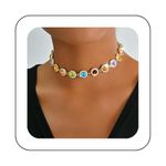 Reaky Choker Necklaces Colorful Rhinestone Necklace Jewelry Sparkly Crystal Necklace Chains for Women