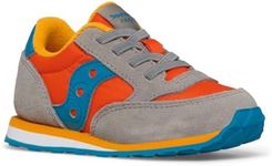 Saucony Jazz JR Sneaker, Grey/Orange/Blue, 7 US Unisex Little Kid