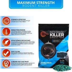 RatKil Rat Poison Bait – 6 x 25g Sachets