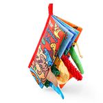 Jollybaby Soft Baby Cloth Books, Crinkle Tail Book, Sensory Teething Books for Babies, Infants & Toddler, Early Children Development Interactive Baby Girl & Boy Toys Gift(Dinosaur)