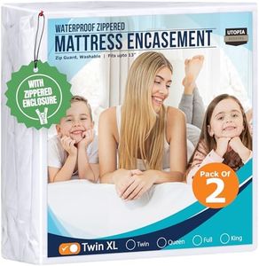 Utopia Bedding Zippered Mattress Encasement Twin XL Size (Pack of 2), 100% Waterproof, Dust Mite and Bed Bug Proof Mattress Protector, Absorbent 6-Sided Mattress Cover