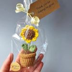 Teacher Gifts - Thank You For Helping Me Grow - Crochet Daisy, Heart, Sunflower Gifts - Lovely Teacher Appreciation Gifts - Best Teacher Gift for Nursery Teacher, Teaching Assistant