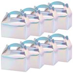 VGOODALL 16PCS Party Favor Boxes, Iridescent Gable Boxes Treat Boxes Rainbow Candy Boxes Paper Gift Boxes for Kids Birthday Party Wedding Decorations