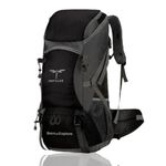 Impulse 60 Litres AT Waterproof Rucksack Trekking Hiking Camping Outdoor Camps Luggage Bags Tour Travel bag for men travel backpack (Black Grey)