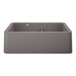 BLANCO, Metallic Gray 402325 IKON SILGRANIT 60/40 Double Bowl Apron-Front Farmhouse Kitchen Sink, 33" X 19"