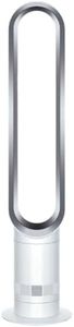 Dyson Cool AM07 - Ventilador con mando a distancia de 100 cm, temporizador de 9 horas, silencioso, color blanco/plateado, ahorro de energía, ventilador de pie para dormitorio, volumen 48 dB, 10