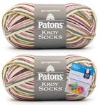 Patons Kroy Socks Yarn 2-Pack Bundle with Bella's Crafts Stitch Markers (Midnight Orchid)