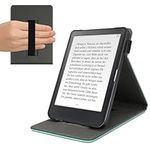 kwmobile Cover Compatible with Kobo Clara HD - Case with Strap + Stand - Mint