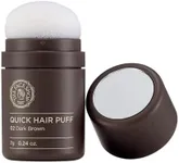 The Face Shop Quick Hair Puff - Dark Brown - Root Touch Up Hair Color, Hairline Powder Conceals Hair Loss, Hair Toppers for Women & Men - Hair Fibers for Thinning Hair, Root Cover Up, Gray Concealer