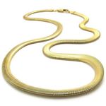 Konov Jewelry Mens Stainless Steel Necklace Snake Chain, Gold, Width 6mm, Length 55cm 22 inch, with Gift Bag, C20714