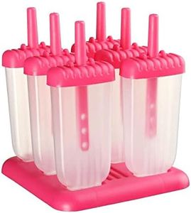 WOTOFY Set of 6 Plastic Reusable Ice Maker, Homemade Popsicle Sticks Frozen ice Cream Box Moulds Tray kulfi Mould Candy Small ice Cube Tray Mold for Children & Adults((RED - 1)