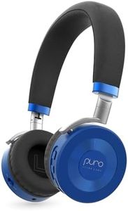 JuniorJam Plus Volume Limiting Headphones for Kids, Foldable & Adjustable Bluetooth Headphones, 22-Hour Battery Life USB-C Charging (Blue)