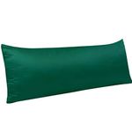 NTBAY Zippered Satin Body Pillow Pillowcase, Silky Slip Cooling Body Pillow Cover, Long Side Hidden Zipper, 20x54 Inches, Dark Green