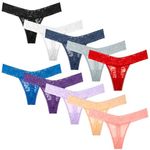 Pmrxi Pack of 10 Women's Underwear Cotton Thongs Plus Size Lace Thongs Panties, Assorted Different Lace Pattern & Colors