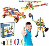 SHUNLAM Building Blocks for Kids STEM Toys for Boys and Girls Interlocking Playset for Age 3+ Educational Activities (110 PCS)