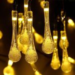 LIGHTSKART 50LED 7.5M Crystal Drop String Lights for Home Diwali Christmas Tree Ganpati Festival Indoor Decoration Lights (Warm White)