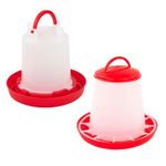 KCT Chicken Feeder & Drinker Set 1kg/1L Poultry Trough Feeding Bowl Waterer