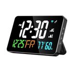 Facesunny Digital Clock WiFi Clock Extra Large Letters, Temperature and Humidity, Calendar, Week, 4-Level Brightness