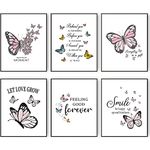 HOGEBIG Inspirational Butterfly Wall Art Canvas Prints Motivational Positive Quotes Poster Gallery Wall Art Picture Wall Decor Gift for Girls Bedroom Living Room Decor (11"x14" UNFRAMED)