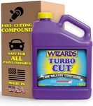 Wizards Turbo Cut Compound - Removes 1200 to 1500 Scratches - Renews, Restores and Fast Cuts Dead and Faded Paints, Gelcoat and Fiberglass - Water Based Car Scratch Remover - 1 Gallon