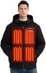 Venustas 12V Men's Dual-Control Heated Canvas Jacket with Battery, Winter Heated Work Jacket, Electirc Heated Hoodie Jacket