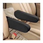 TSUGAMI 2 Pcs Car Front Seat Armrest Covers, Cloth Fabric Armrest Protectors, Direct Replacement Center Console Lid Armrest Cover Skin, Universal Accessories for Car, SUV, Truck and Van (Black)