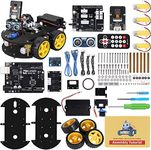 ELEGOO Smart Robot Car Kit V4.0 Compatible with Arduino IDE with UNO R3 Board, Line Tracking Module, Ultrasonic Sensor, IR Module, Intelligent & Educational Science Toy Robotics Kits for Teen Adult