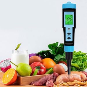 CALMORA Digital pH Meter for Food, Food pH Tester 2 Probes 0.01 Resolution High Accuracy Digital pH Meter with Backlit LCD Display and ATC for Meter, Dough (YY1030)