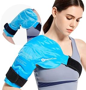 RelaxCoo Shoulder Ice Pack Rotator Cuff Cold Therapy, Reusable Gel Ice Wrap for Shoulder Injuries & Pain Relief, Bursitis, Tendonitis, Swelling, Recovery for Man and Women