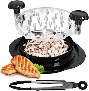 Chicken Shredder Tool Twist - Meat Claws for Shredding Chicken Breast, Pulled Pork, Beef, Salad - Large Heat-Resistant Anti-Skid Bowl, Clear Lid - Essential Kitchen Gadget for Shredded Food