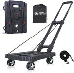 LIDTOP Folding Hand Truck Dolly, Lightweight Dolly Luggage Cart Foldable with 4 Rotate Wheels, Utility Cart with Adjustable Handle,Collapsible Dolly for Moving Travel Shopping Office Airport