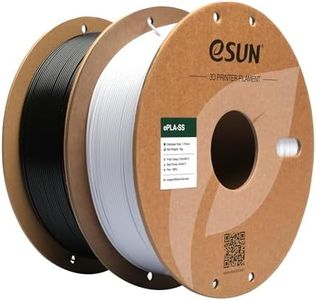 eSUN PLA Filamento 1.75mm, ePLA Filamento de Alta Velocidad Precisión Dimensional +/- 0.05mm, 1KG por Carrete, 2 Carretes Filamento para 3D Impresoras,Blanco Frío y Negro