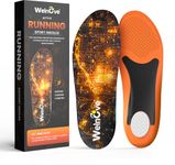 Running Sport Insoles for Men Women - Shock Absorption Athletic Insoles to Reduce Muscle Fatigue,Enhance Performance,Prevent Injuries - Comfort Insoles for Sneakers Running Shoes - Low Arch Support-S